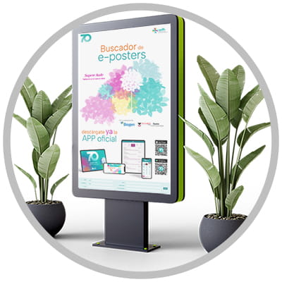 Productos y servicios de ESM Eventos. Pantallas de e-posters